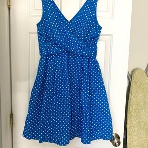 Nine West blue polka dot swing dress